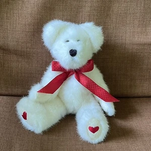 Boyds Oso de Peluche Blanco Valerie B Abrazos Corazones en Patas Suave y Movible 10" - Imagen 1 de 6