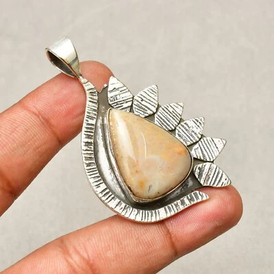 Ciondolo gioiello fatto a mano in argento sterling 925 con pietra preziosa co... - Immagine 1 di 4