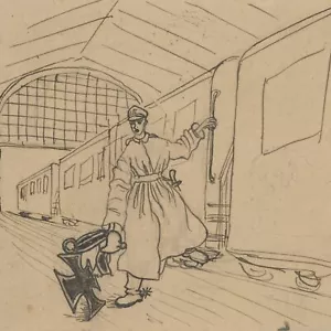 Cartolina Leo Putz Frieda Putz Rudolf Pötzelberger disegno Stoccarda 1916 - Foto 1 di 3