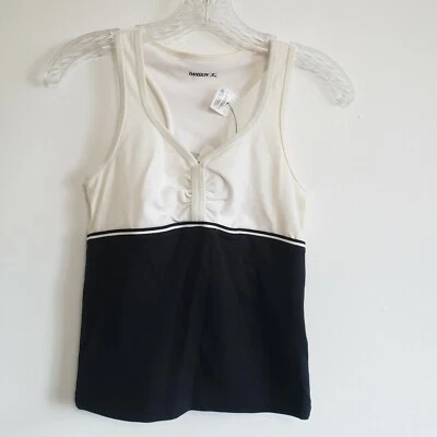 Danskin Para Mujer S Negro Crema Tanque Cami Ropa Activa Entrenamiento Espalda Corredora Elastizada NUEVO Foto 1 de 4
