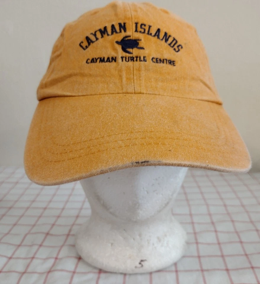 VTG Cayman Islands Turtle Center Cap Hat Orange Adjustable Embroidered Summer - Image 1 of 4