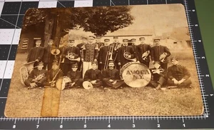 1880s Avoca NY New York TOWN BAND Men Instruments DRUM Uniforms Vintage PHOTO - Picture 1 of 8