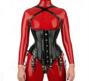 Latex Corset Gummi Korsett Rubber Club Schnalle Cosplay Taillenclip 0.4mm - Bild 1 von 6