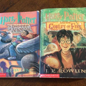 Paper Back Schulastic J.K.Rowling Harry Potter Book #3  And  Book #4   - Picture 1 of 15
