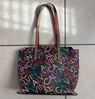 Bolso de Hombro Calvin Klein Cartera Dilan Colorido Logo Rojo Marrón Mediano Multicolor Foto 1 de 4