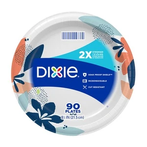 90 Count Medium Disposable Plates 8.5" Microwave Safe Paper Plates Lunch Meals - Picture 1 of 9