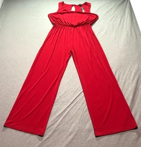 Espresso Jumpsuit Damen XL feminin minimalistisch weites Bein Anlass kardinalrot - Bild 1 von 14