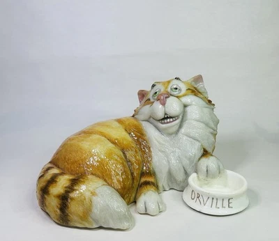 RARE Vintage Border Fine Arts Resin Figurine Pets With Personality Orville Cat - Image 1 of 4