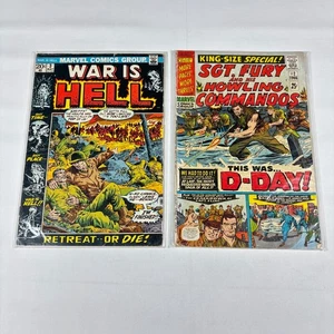 Lot of 2 Sgt. Fury King-Size Special #2 1966 & War Is Hell #3 1973 Marvel Comics - Picture 1 of 7