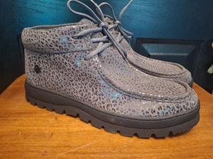 Botines SAO STACEY ADAMS para hombre talla 12 gris superior gamuza Leapord con cordones nuevos sin caja - Imagen 1 de 13
