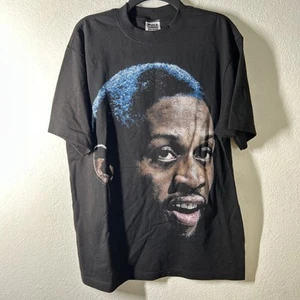 Dennis Rodman Big face T Shirt Black Large Pistons - Picture 1 of 9