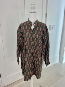 NUEVO CON ETIQUETAS J. Peterman Company Mujer M Kimono Estilo Vintage Plumero Túnica Camisa NUEVA De Colección - Imagen 1 de 9