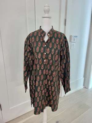 Camiseta túnica espanador estilo vintage J. Peterman Company feminina M quimono nova com etiquetas vintage - Imagem 1 de 4