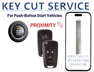 KEY CUT + Flip Key for Buick 2010 - 2017  PEPS OHT05918179 Proximity Keyless Go - Picture 1 of 6