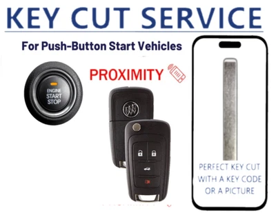 KEY CUT + Flip Key for Buick 2010 - 2017  PEPS OHT05918179 Proximity Keyless Go - Image 1 of 4