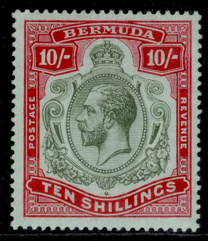 BERMUDA GV SG54c, 10s green & red/pale bluish green, LH MINT. Cat £275. - Image 1 of 1
