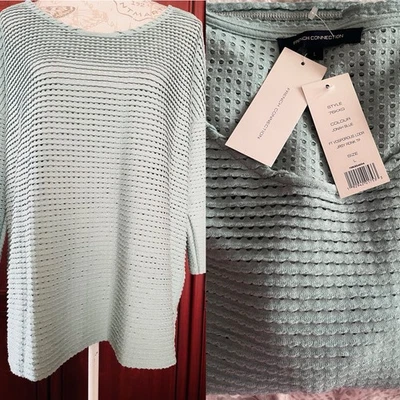 French Connection NWT UK L - 44” Scalloped Design Top Pale Green/ Jonah Blue - Image 1 of 4