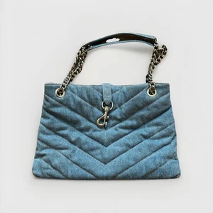 NWT Rebecca Minkoff Edie Maxi Denim Tote Shoulder Handbag - Picture 1 of 3