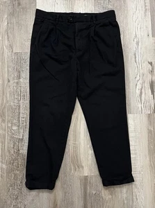 All Saints Tallis Pants Black Size 31 (33x24 actual) Tapered Cotton Wool - Picture 1 of 8