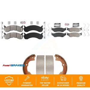 Front Rear Semi-Metallic Disc Brake Pads Kit For KNN-101390 - Picture 1 of 12