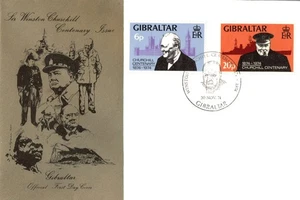 Gibraltar 1974 Winston Churchill Centenary Stamps FDC First Day Cover - Picture 1 of 2