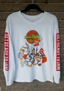 Vintage 90's Space Jam Looney Tunes Long Sleeve T-Shirt Adult Sz. M - Picture 1 of 2