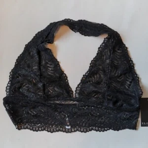 Eloquii Black Lace Halter Bralette Plus Size 1X NWT - Picture 1 of 5