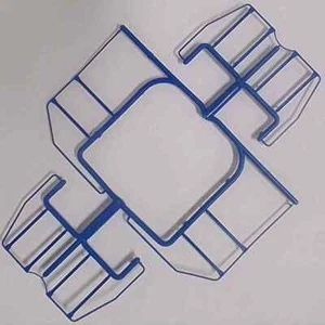 O Scale Model Train Parts: : Red Caboose GP7 / GP9 End Handrails (Blue) - Picture 1 of 1