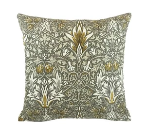 William Morris - Snakeshead - Pewter / Gold - Cushion Cover Pillow Throw - Picture 1 of 2