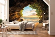Calm Wallpaper 144x100 inch beach view from the cave wall mural | No adhesive