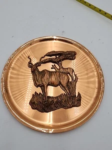 . Placa de arte de pared 3D antílope Kudu africano vintage mediados de siglo moderna - Imagen 1 de 8