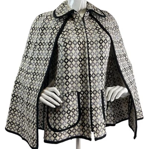Dillad Coracle Welsh Woollens Coat Womens Sz M Vtg 60's Vest & Cape Pure Wool - Picture 1 of 15