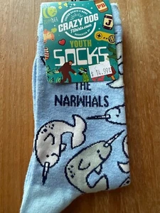 Save the Narwhals Youth Socks size 7.5-10 - Picture 1 of 2