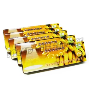 5 Packs BANANA Fruit Flavored Cigarette Rolling Paper 250 Papers 78×44mm - Picture 1 of 4