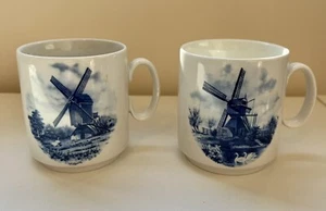 VTG Delft Holland Blue White Windmill Coffee Tea Mug Cup - West Germany Bavaria - Picture 1 of 6
