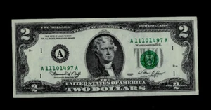 U.S.A (1) BANK NOTE FEDERAL RESERVE MASSACHUSETTS 2 DOLLARS 1976 ABOUT UNCIRC - Picture 1 of 2