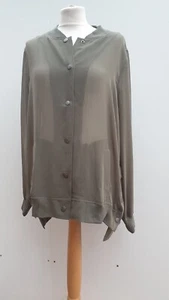 Wynnelayers snap front chiffon jacket Olive size SMALL New QVC - Picture 1 of 6