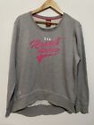 Russell Athletic Size 16 Women’s Jumper Grey  Pink Long Sleeve Sports Gym