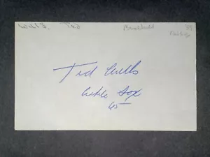 1959 RED SOX: Ted Wills, SIGNED 3x5 - Picture 1 of 1