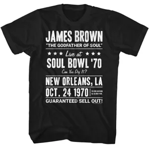 James Brown El Padrino Del Soul New Orleans Live Soul Bowl 1970 Camiseta masculina - Imagen 1 de 3