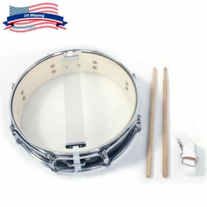 13x3.5” Professional Acoustic Snare Drum Percussion W/Drumsticks&Strap Set Black - Picture 1 of 10