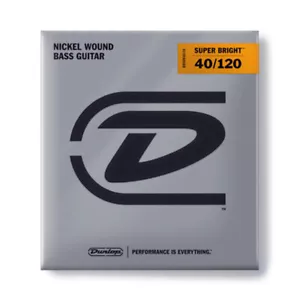 Dunlop DBSBN40120 Super Bright Nickel 5 corde basso 40-120 set corde completo nuovo - Foto 1 di 12