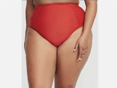 Traje de baño Old Navy para mujer cintura alta acanalado lateral parte inferior ROJO tallas 1X 2X 3X. Nuevo con etiquetas Foto 1 de 3