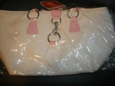 NUEVO Bolso de Mano Matrix Locks of Love Blanco y Rosa 15" x 8" x 6" (P15) Foto 1 de 3