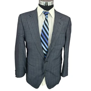 San Remo 2 Piece Suit Mens 38 Gray Wool Blend Pants 30x28 Italy Made - Picture 1 of 20