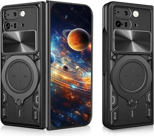 YSNZAQ Armor Case für Google Pixel 9 Pro Fold mit drehbarem Ständer, schwarz  - Bild 1 von 9