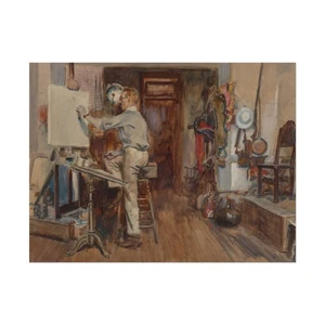 Dean Cornwell Painting in his Studio, 1920 - Paper Poster - Picture 1 of 49
