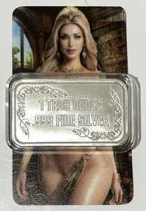 SEXY! "Librarian Libby" 1 Oz .999 Fine Silver Colorized Art Bar W COA #9/100 - Bild 1 von 1
