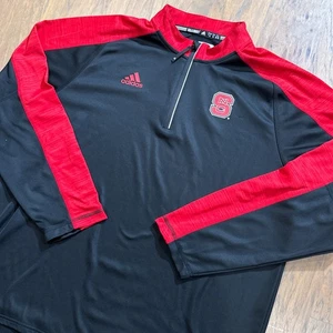 Maglione NC State Wolfpack uomo XL nero Adidas team emesso quarto zip pullover - Foto 1 di 11