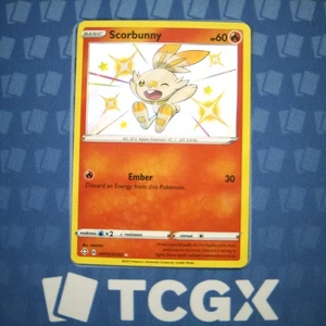 Pokemon - Scorbunny - SV015/SV122 - SWSH: Shining Fates - Holo - Shiny Holo R NM - Picture 1 of 1